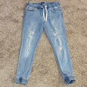 Celebrity Pink Light Blue Distressed Jeggings